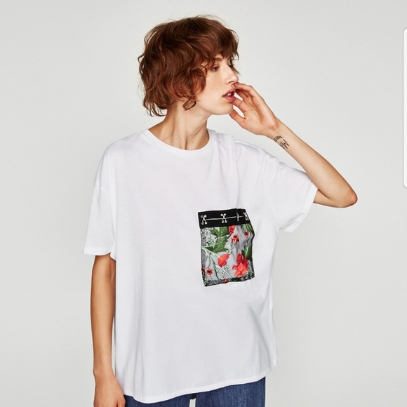 Zara Tops - Zara Rose Pocket Tee